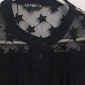 Classic Black Linen ⭐️ Star Sleeve Button Down!